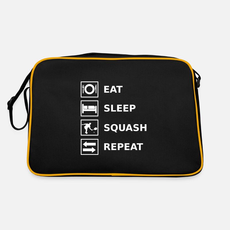 Eat Sleep Squash Repeat Retro Tasche