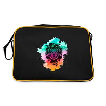 Lion Lion roi jungle Afrique Safari Animal - Sac Retro - noir/or - Dos