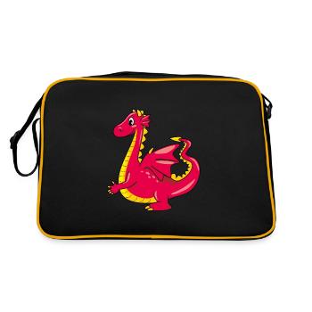 Dragon mignon caricatural - Sac Retro - noir/or - Dos