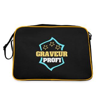 Gift for Engraver - Retro Bag - black/gold - Back