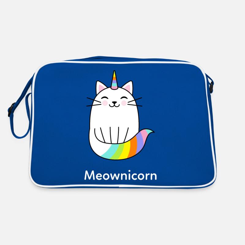 Einhorn Katze Regenbogenfarben Retro Tasche