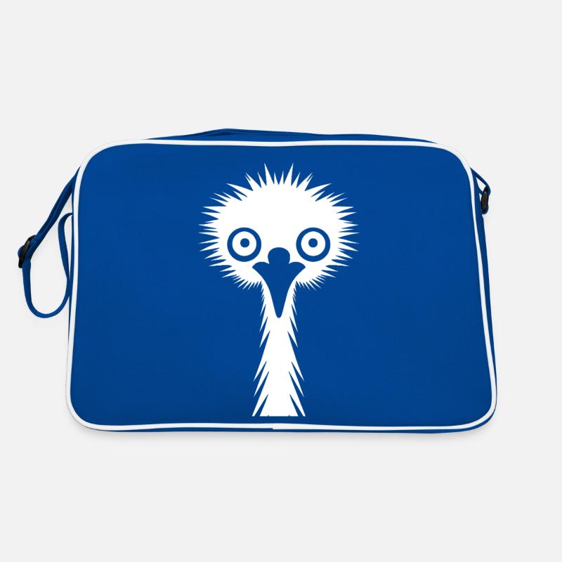 Grazile Silhouette: Emu & Strauß im Schattenbild Retro Tasche