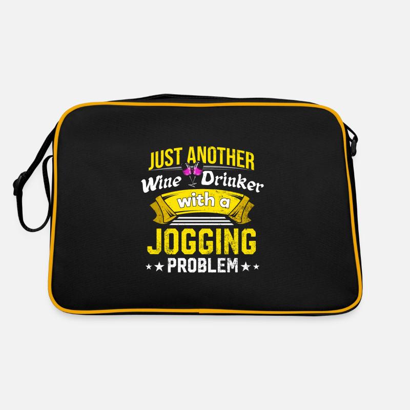 Weintrinker mit Jogging -Problem Weinliebhaber lus Retro Tasche