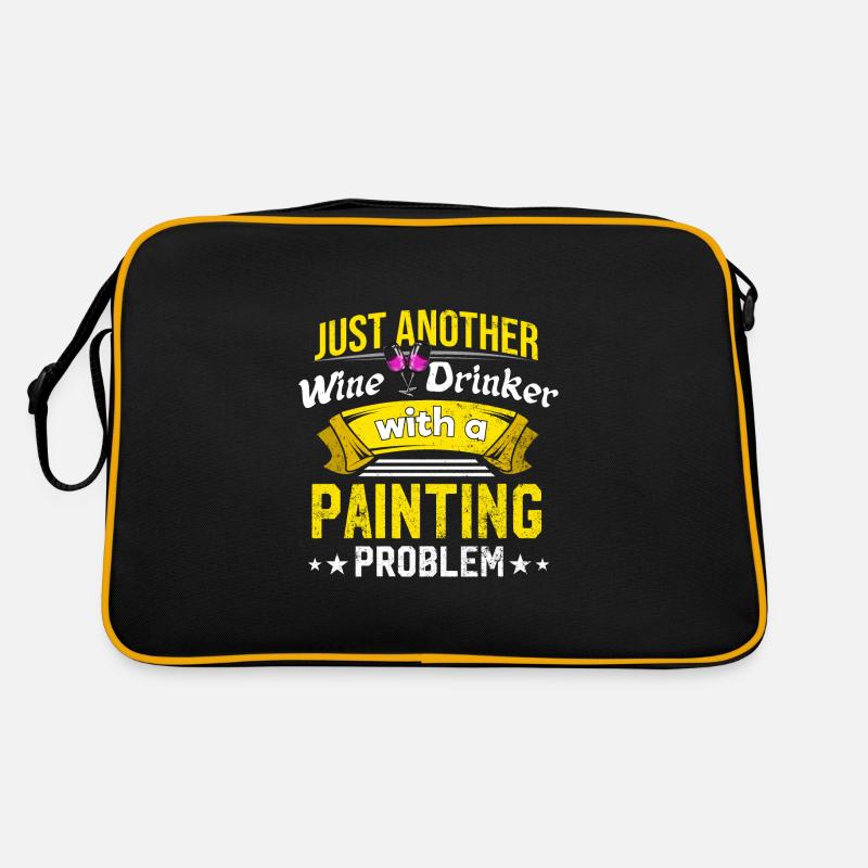 Weintrinker mit Malerei Problem Weinliebhaber lust Retro Tasche