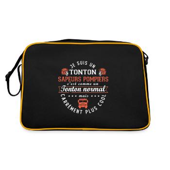 tonton sapeurs pompiers humour oncle pompier - Sac Retro - noir/or - Dos