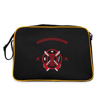 Jugendfeuerwehr - Firefighter - Retro Tasche - Schwarz/Gold - Hinten