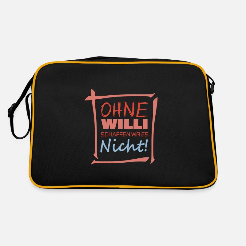 Ohne willi schaffen wir es nicht - Retro Tasche - Schwarz/Gold