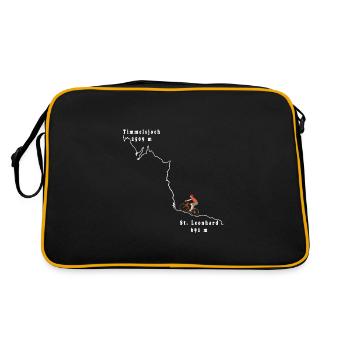 Timmelsjoch Alpenpass Radtour Bike Anstieg Radeln - Retro Tasche - Schwarz/Gold - Hinten