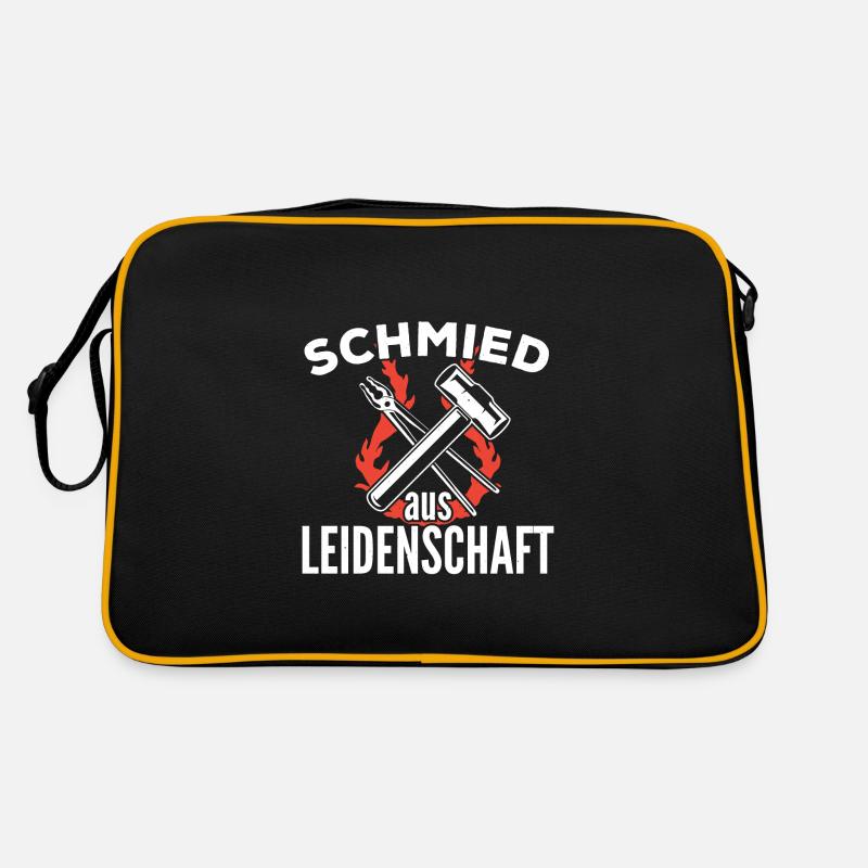 Schmied Schmiedekunst schmieden Geschenkidee - Retro Tasche - Schwarz/Gold