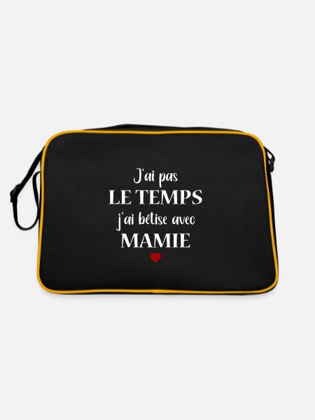 betise mamie - Sac Retro - noir/or - Dos