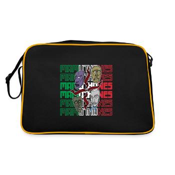 Sardinien Sardisch Italien Mittelmeer Sardegna - Retro Tasche - Schwarz/Gold - Hinten