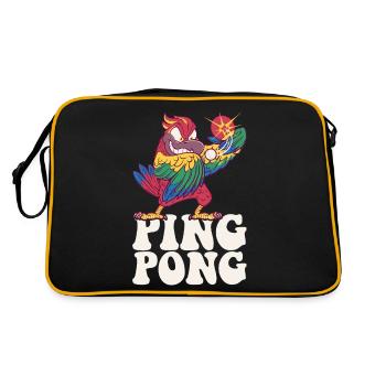 Ping Pong Parrot Outfit Table Tennis Bird - Retro Bag - black/gold - Back