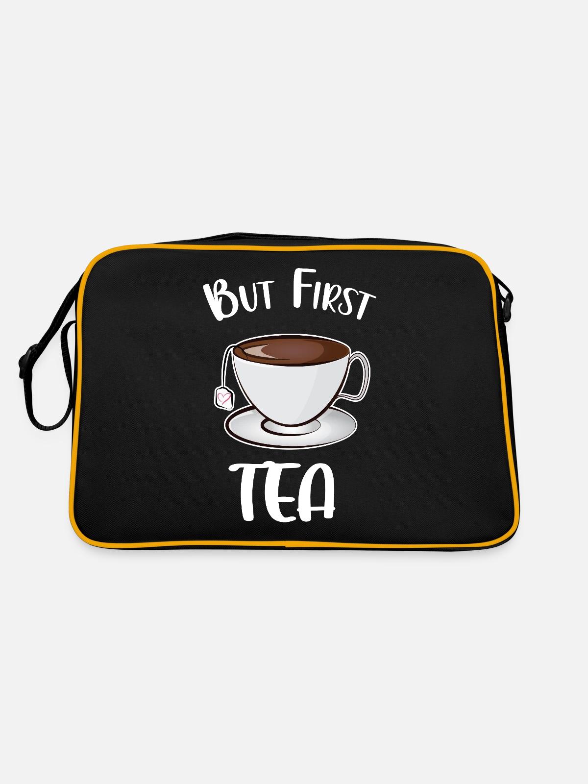 But First Tea - Retro Bag - black/gold - Back