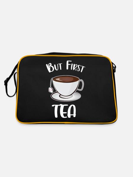 But First Tea - Retro Bag - black/gold - Back