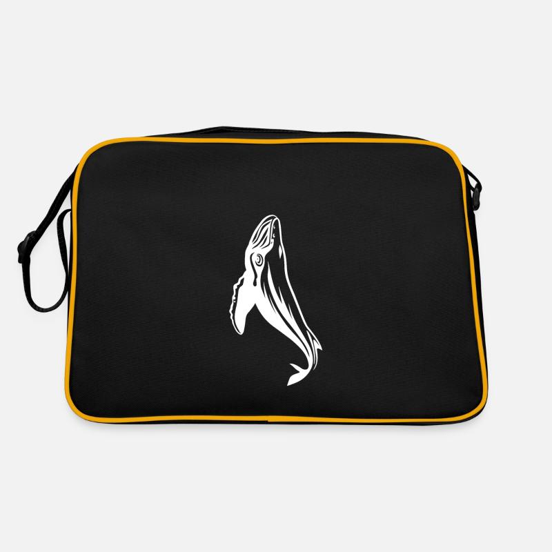 Buckelwal - Retro Tasche - Schwarz/Gold