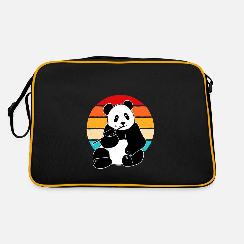 Panda - Retro Tasche - Schwarz/Gold