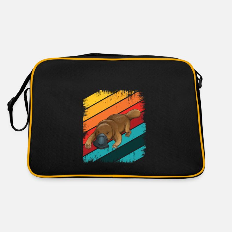 Schnabeltier - Retro Tasche - Schwarz/Gold