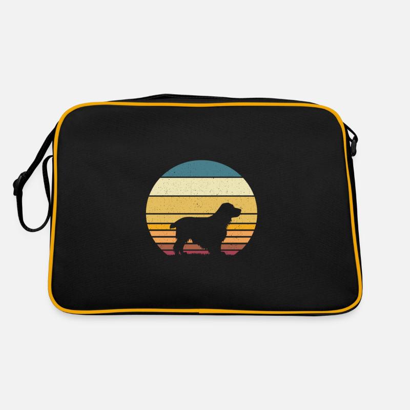 Cocker Spaniel - Retro Tasche - Schwarz/Gold