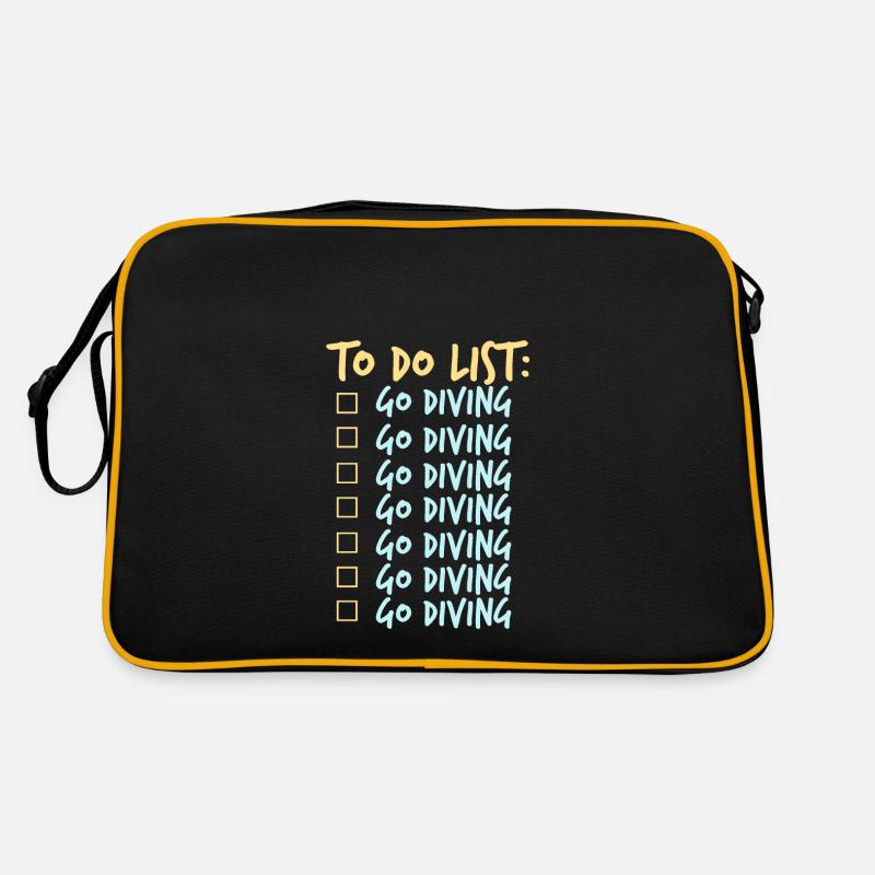 Tauchen - Retro Tasche - Schwarz/Gold