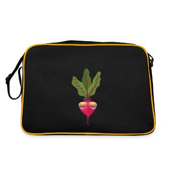 Turnip with sunglasses - Retro Bag - black/gold - Back