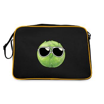 Brussels sprouts with sunglasses - Retro Bag - black/gold - Back