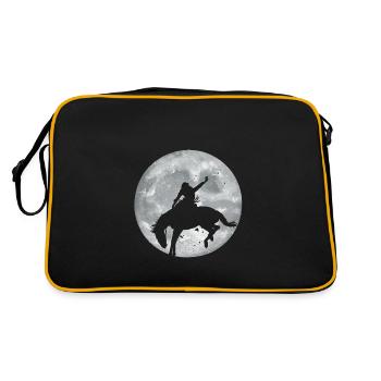 Rodeo Reiter Geschenk - Retro Tasche - Schwarz/Gold - Hinten