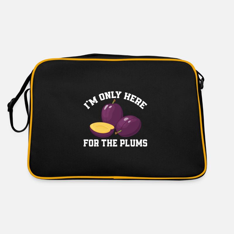 Pflaumen - Retro Tasche - Schwarz/Gold