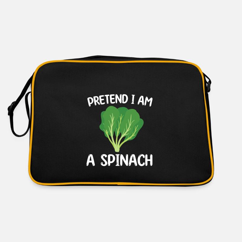Spinat - Retro Tasche - Schwarz/Gold