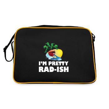 Radieschen Wassersport - Retro Tasche - Schwarz/Gold - Hinten
