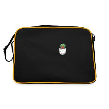 Radieschen Hemdtasche - Retro Tasche - Schwarz/Gold - Hinten