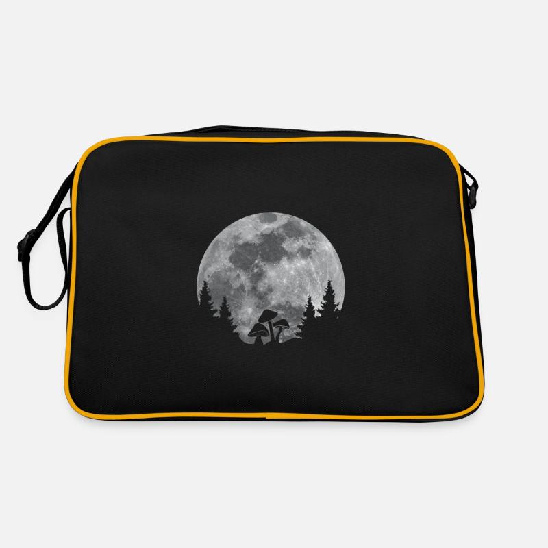 Pilze - Retro Tasche - Schwarz/Gold