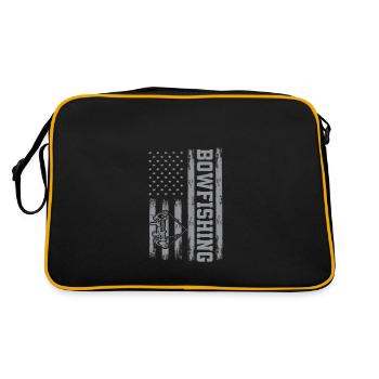 Bogenfischen Amerika - Retro Tasche - Schwarz/Gold - Hinten