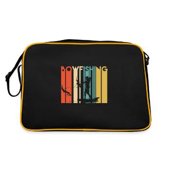Retro Bogenfischen - Retro Tasche - Schwarz/Gold - Hinten