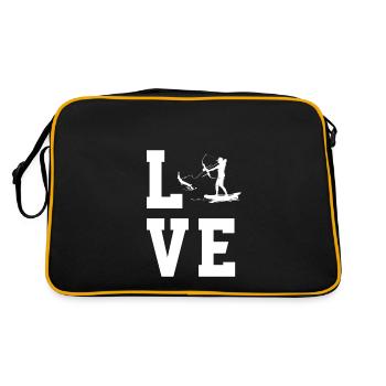 Bogenfischen - Retro Tasche - Schwarz/Gold - Hinten