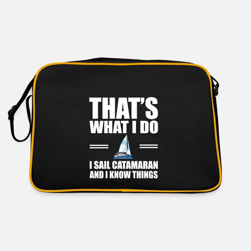 Katamaran Boot - Retro Tasche - Schwarz/Gold