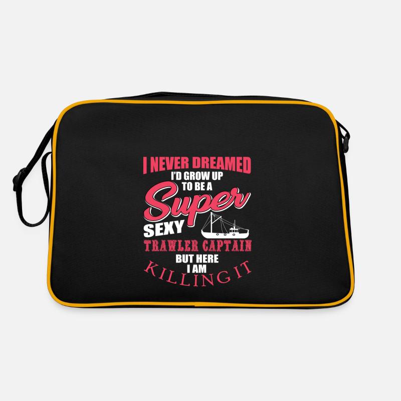 Capitaine de coupe de pêche disant Sac Retro