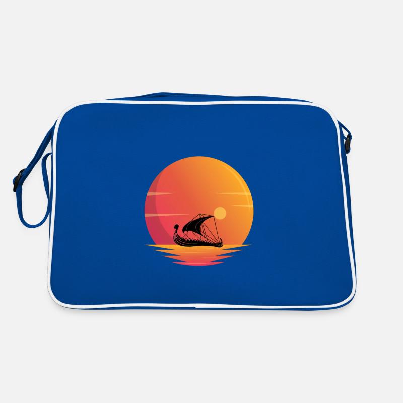 Viking Ship Sunset Retro Bag