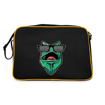 Drôle de gecko avec des lunettes de soleil - Sac Retro - noir/or - Dos