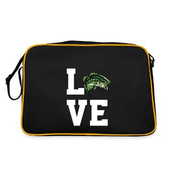 Liebe Barschfischen - Retro Tasche - Schwarz/Gold - Hinten