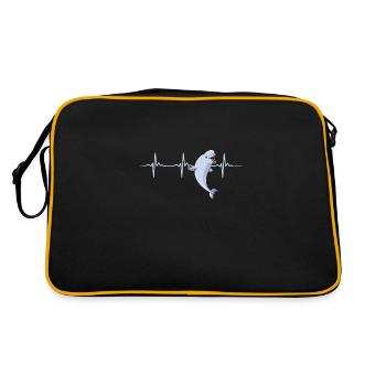 Beluga Whale Heartbeat - Retro Bag - black/gold - Back