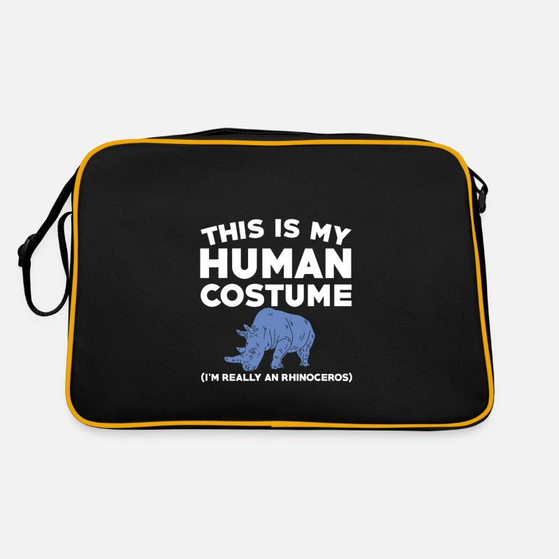 Lustiger Nashorn Spruch Retro Tasche