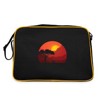Baboon at sunset - Retro Bag - black/gold - Back