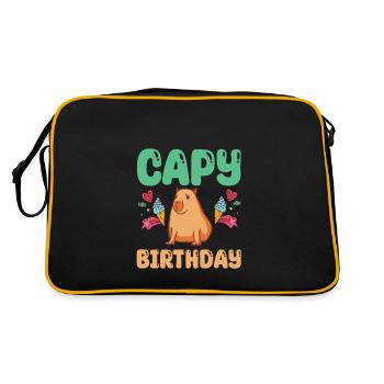 Cadeau d’anniversaire Capybara - Sac Retro - noir/or - Dos
