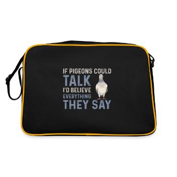 Dicton amoureux des pigeons - Sac Retro - noir/or - Dos
