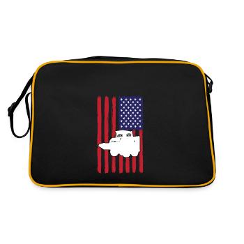 Chargeuse compacte avec drapeau des États-Unis - Sac Retro - noir/or - Dos