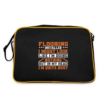 Funny floor layer saying - Retro Bag - black/gold - Back