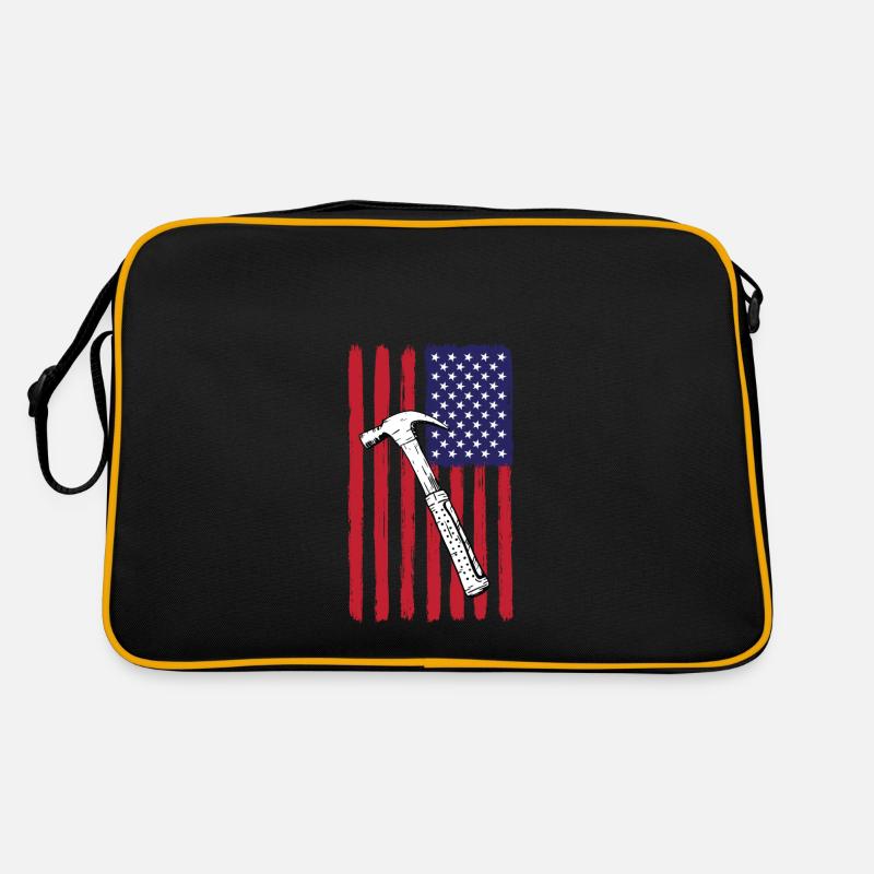 Travailleurs de la construction du drapeau des États-Unis Sac Retro