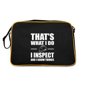 Funny Building Inspector T-Shirt - Retro Bag - black/gold - Back
