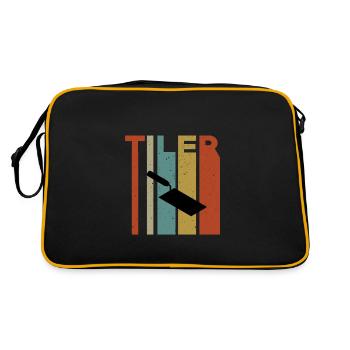 Retro tile trowel design - Retro Bag - black/gold - Back