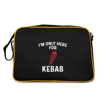 Ich Bin Nur Für Den Kebab Hier - Retro Tasche - Schwarz/Gold - Hinten